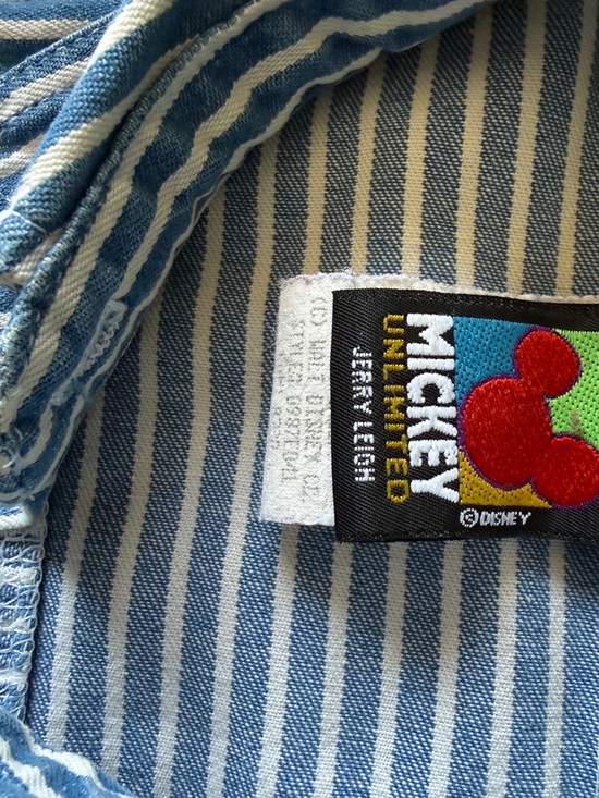 Vintage Disney Mickey Unlimited Striped Shirt Embroidered Button Up size s - Picture 5 of 9
